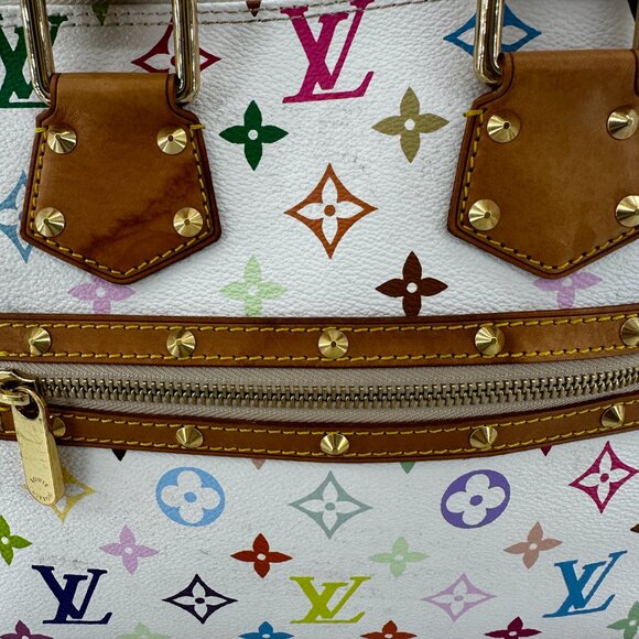 Louis Vuitton Monogram Multicolor Alma White Tote Bag - Picture 3 of 11
